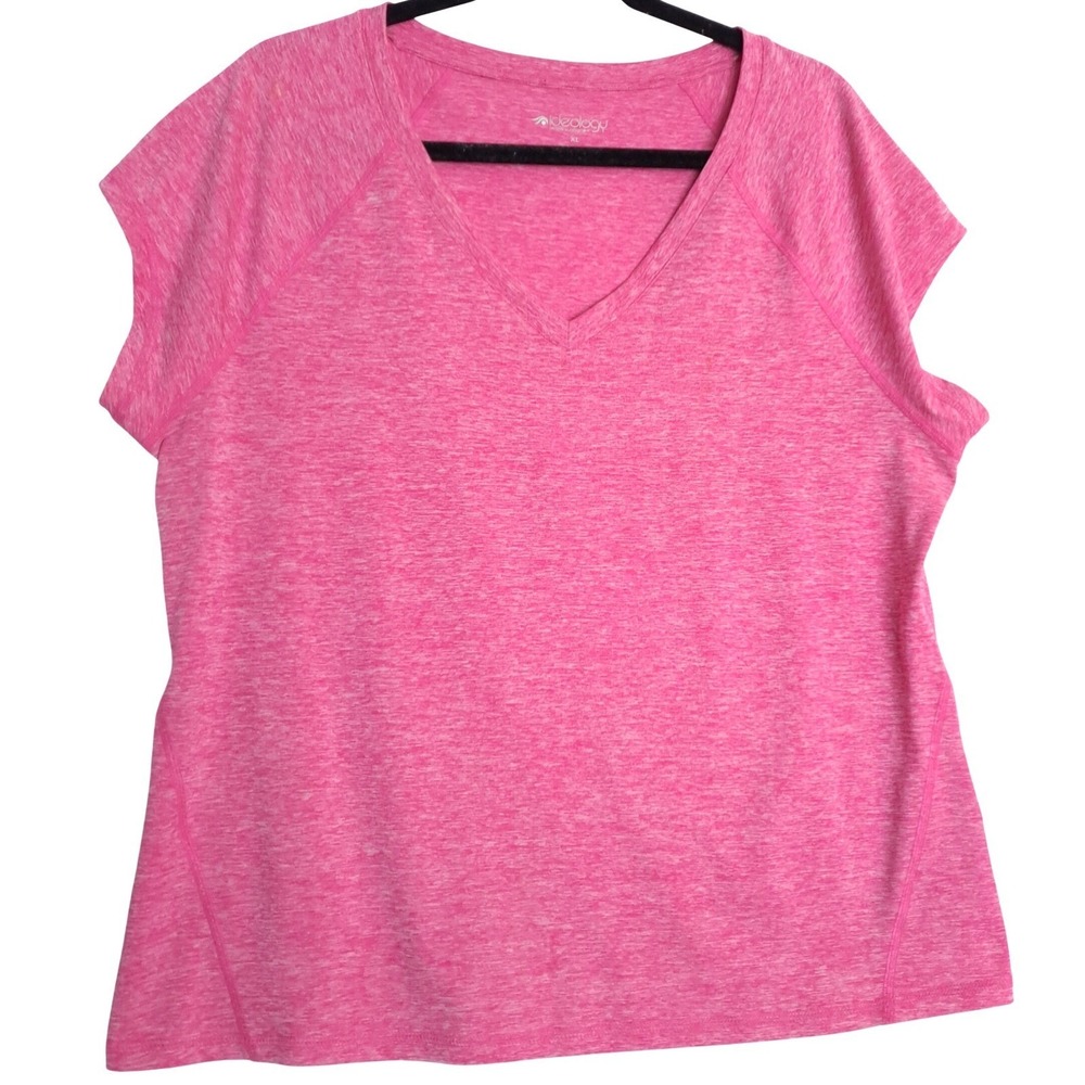 Ideology T Shirt Womens XL Pink Heather V‎ Neck Short Sleeve Athletic Training